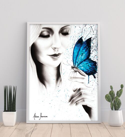 Beauty Of Her Butterfly -11X14” Art Print by Ashvin Harrison