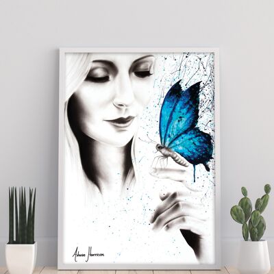 Beauty Of Her Butterfly -11X14” Art Print by Ashvin Harrison