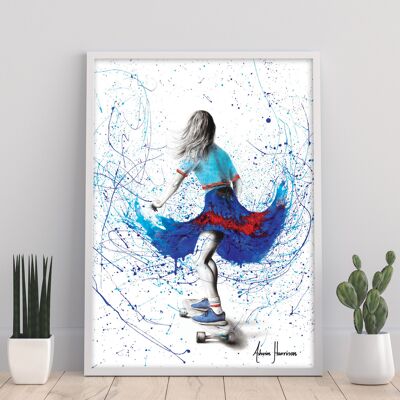 Chica patinadora - 11X14" Impresión de arte por Ashvin Harrison