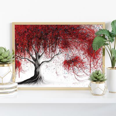 Scarlet Picnic Dream Tree - 11 x 14" stampa d'arte