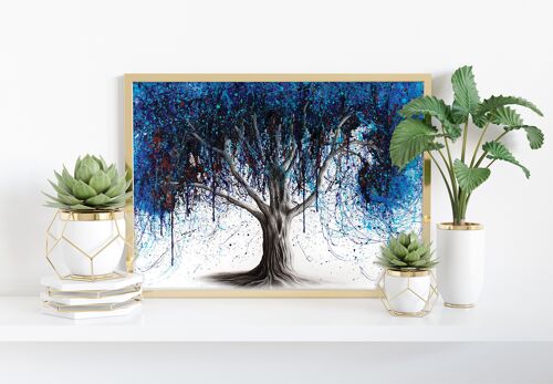 Blue Moonlight Tree - 11X14” Art Print by Ashvin Harrison
