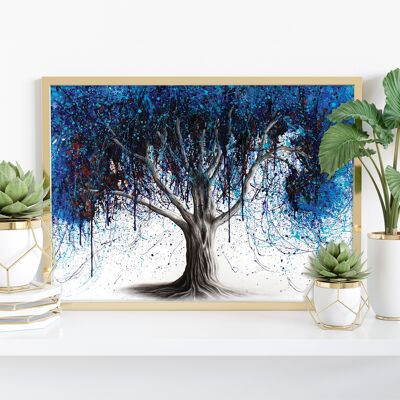 Blue Moonlight Tree - 11X14” Art Print by Ashvin Harrison