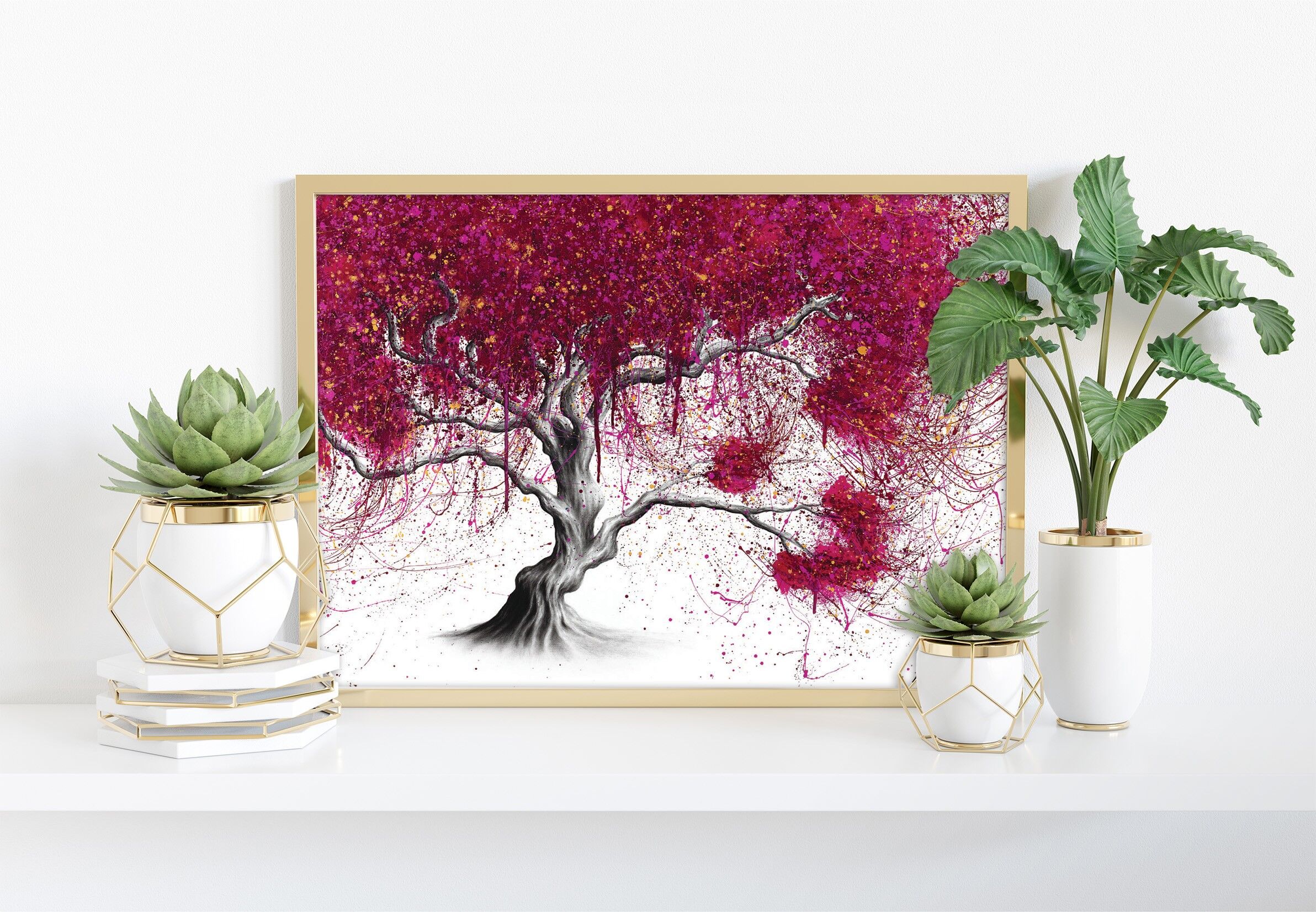 Magenta Kissing Tree - 11 x 14" stampa artistica di Ashvin Harrison