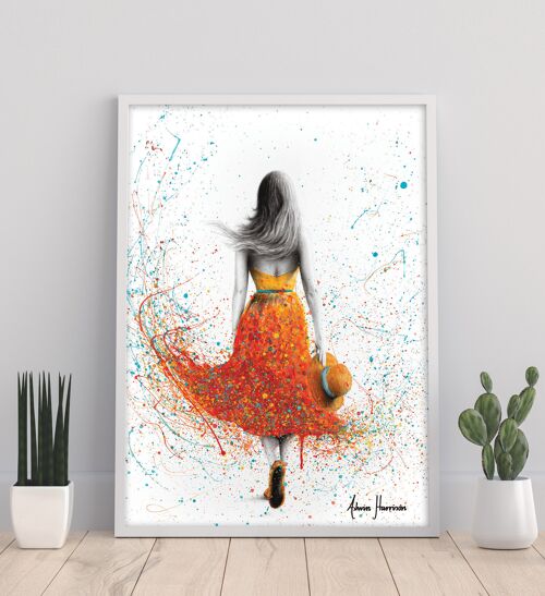 Her Sunset Walk - 11X14” Art Print by Ashvin Harrison