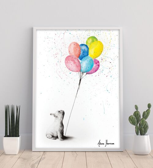 The French Bulldog And The Balloons - 11X14” Art Print