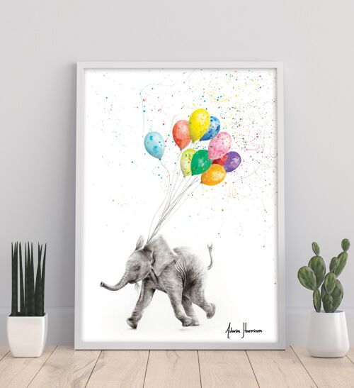 The Elephant And The Balloons - 11X14” Art Print