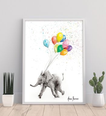 L'éléphant et les ballons - 11X14" Art Print