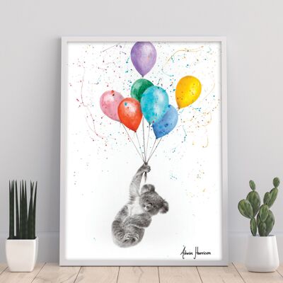 Der Koala und die Luftballons – 11 x 14 Zoll Kunstdruck