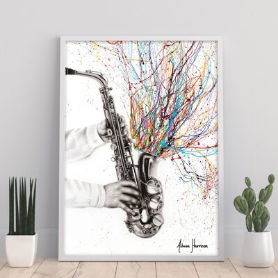 Das Jazz-Saxophon – 11 x 14 Zoll Kunstdruck von Ashvin Harrison