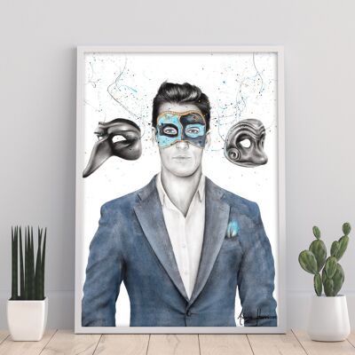 Ein Mann der Masken – 11 x 14 Zoll Kunstdruck von Ashvin Harrison