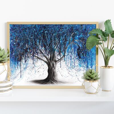 Blue Midnight Tree - 11 x 14" stampa d'arte di Ashvin Harrison