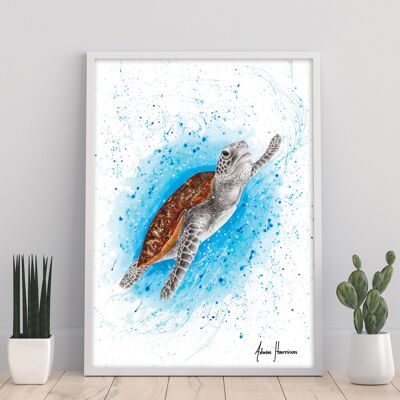Glückliche Meeresschildkröte – 11 x 14 Zoll Kunstdruck von Ashvin Harrison
