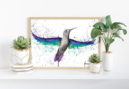 Garden Glow Hummingbird -11X14” Art Print by Ashvin Harrison