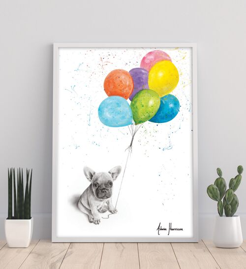 Little Frenchie And The Balloons - 11X14” Art Print