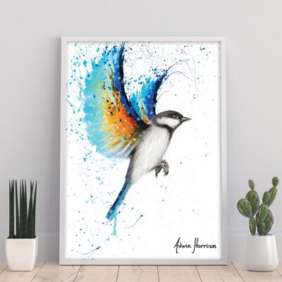 Uccello blu in viaggio - 11 x 14" stampa d'arte di Ashvin Harrison