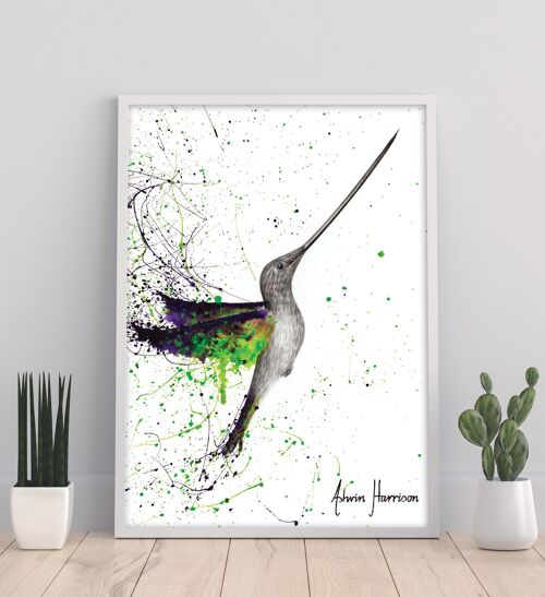 Joyful Garden Hummingbird - 11X14” Art Print