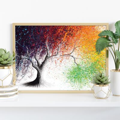 Árbol de la temporada del arco iris - 11X14" Impresión de arte por Ashvin Harrison