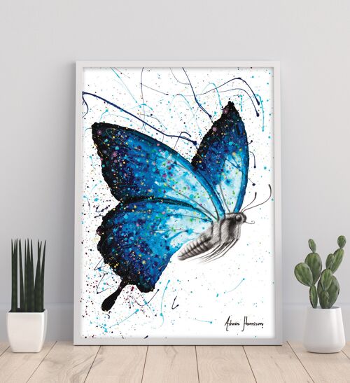 Blue Freedom Butterfly - 11X14” Art Print by Ashvin Harrison
