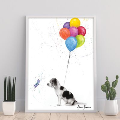 A Dog'S Dragonfly Wish - 11X14” Art Print by Ashvin Harrison