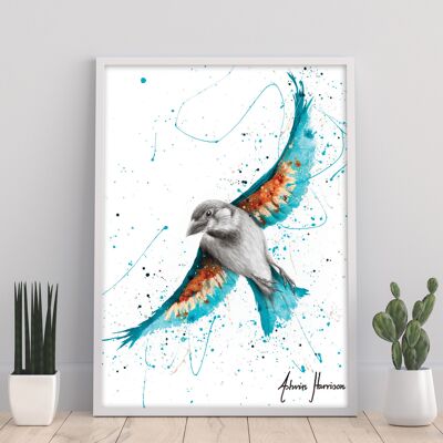 Sunny Turquoise Bird – 11X14” Kunstdruck von Ashvin Harrison
