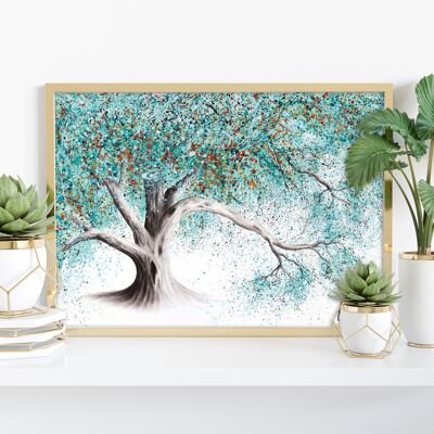 Turquoise Blush Tree - 11X14" Art Print par Ashvin Harrison