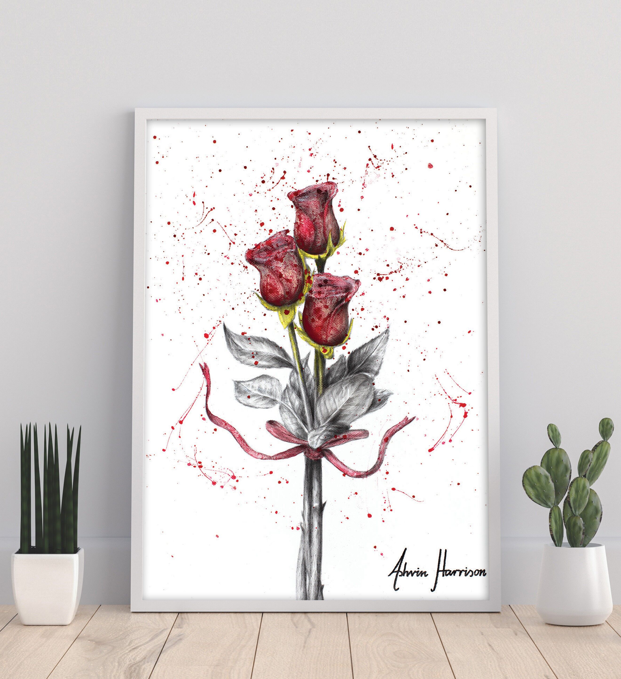 Deep Love Roses - 11 x 14" stampa d'arte di Ashvin Harrison