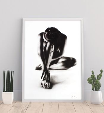 Étude au fusain de femme nue 41 - 11X14" Art Print