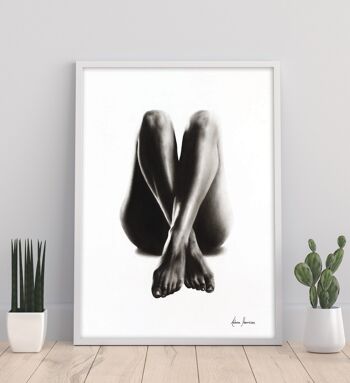 Étude au fusain de femme nue 44 - 11X14" Art Print