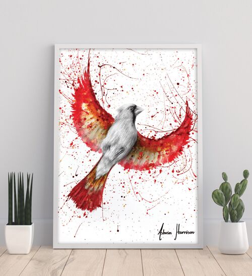 Golden Feather Cardinal -11X14” Art Print by Ashvin Harrison