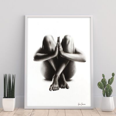 Étude au fusain de femme nue 48 - 11X14" Art Print