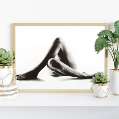 Studio di carbone di donna nuda 50 - 11 x 14" stampa d'arte