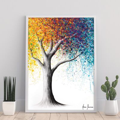 Rainbow Rollicking Tree -11X14" Impresión de arte por Ashvin Harrison