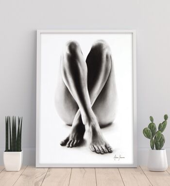 Étude au fusain de femme nue 54 - 11X14" Art Print