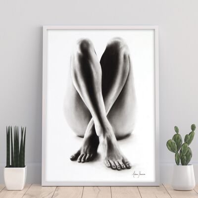 Nude Woman Charcoal Study 54 - 11X14” Art Print