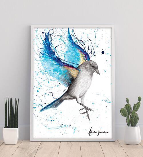 Sparkling Blue Bird - 11X14” Art Print by Ashvin Harrison