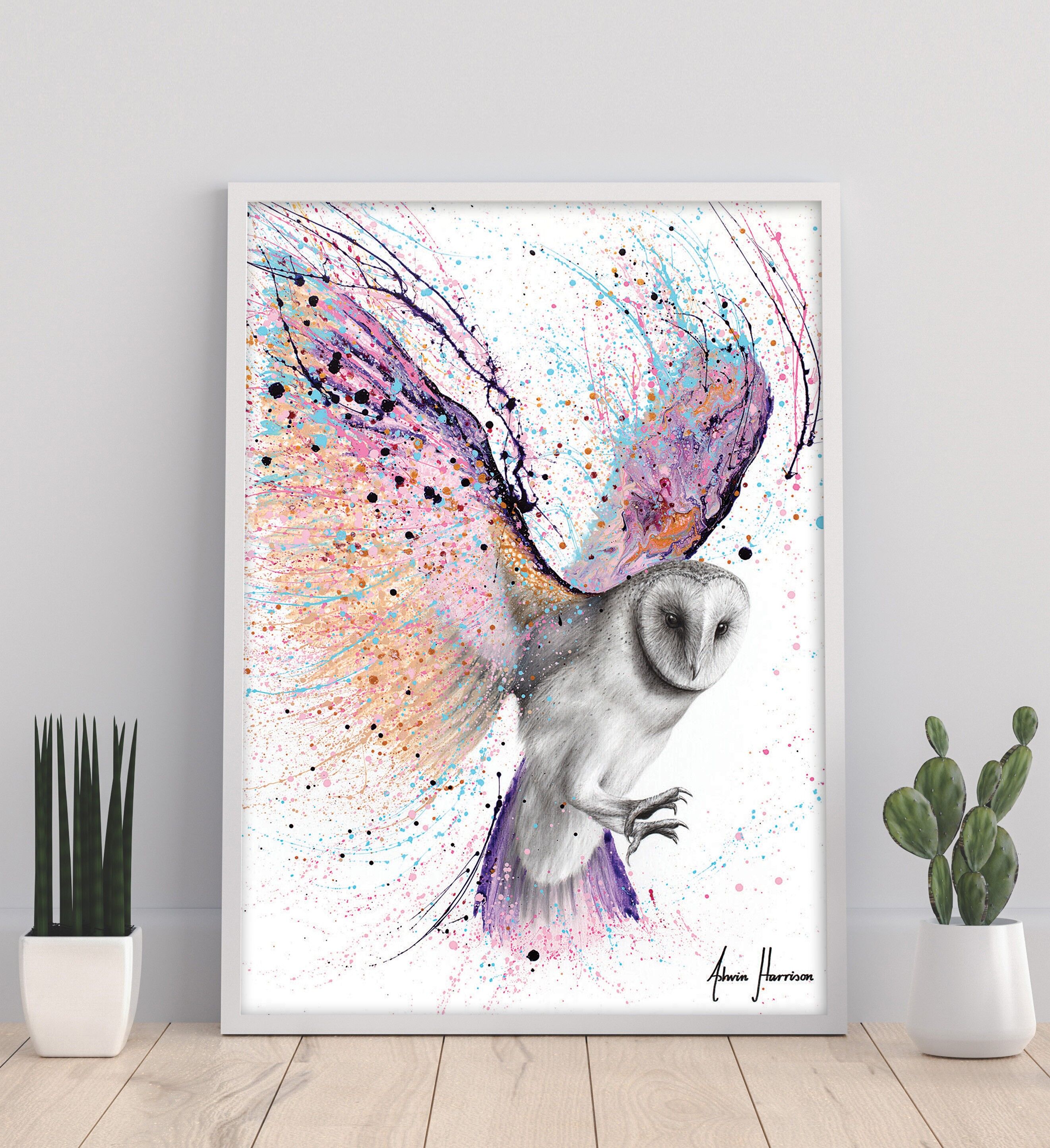 Luminoso gufo della luna - 11 x 14" stampa artistica di Ashvin Harrison