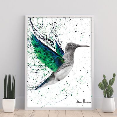 Pájaro del cielo esmeralda - 11X14" Impresión de arte por Ashvin Harrison