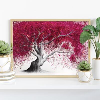 Leuchtender magentafarbener Baum – 11 x 14 Zoll Kunstdruck von Ashvin Harrison