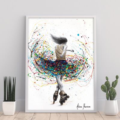 Rainbow Rollerblader - Impresión de arte de 11X14" por Ashvin Harrison