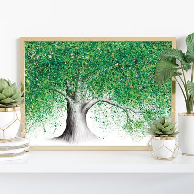Grüner Blütenbaum – 11 x 14 Zoll Kunstdruck von Ashvin Harrison
