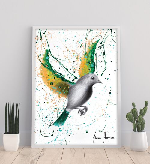 Emerald Elegance Bird - 11X14” Art Print by Ashvin Harrison