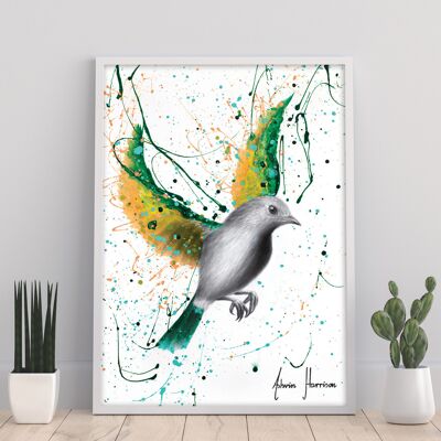 Smaragdgrüner Eleganzvogel – 11 x 14 Zoll Kunstdruck von Ashvin Harrison