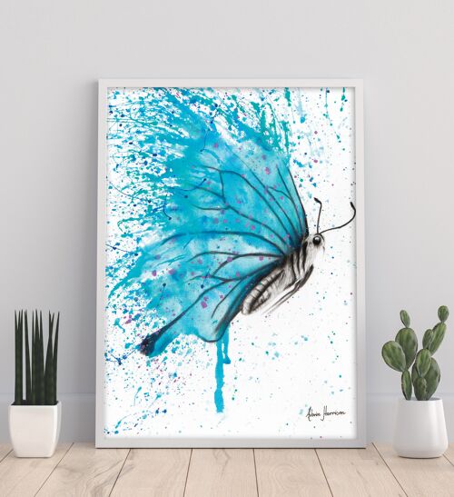 Aqua Butterfly - 11X14” Art Print by Ashvin Harrison