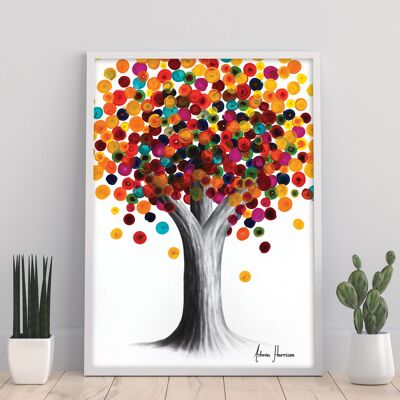 Árbol de piedras preciosas del arco iris - 11X14" Impresión de arte por Ashvin Harrison