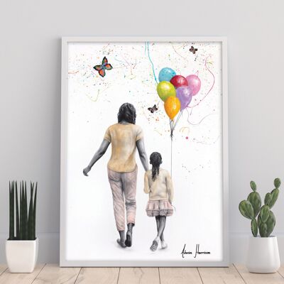 À travers les papillons arc-en-ciel - 11X14" Art Print