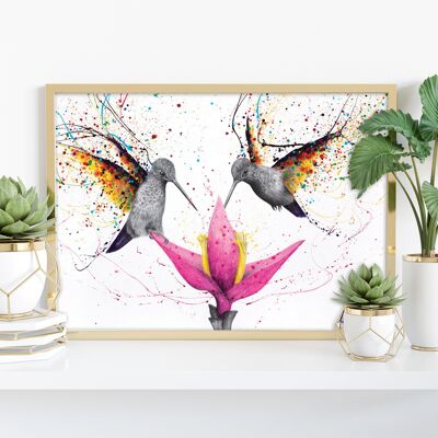 Friendship Hummingbirds -11X14” Art Print by Ashvin Harrison
