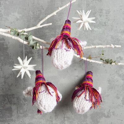 Kit de tricot de boules de licorne arc-en-ciel