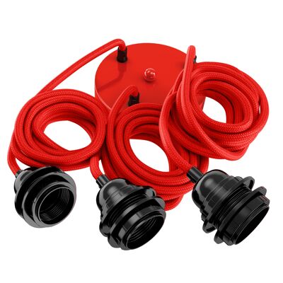 Hang 3 - 3-light pendant light red