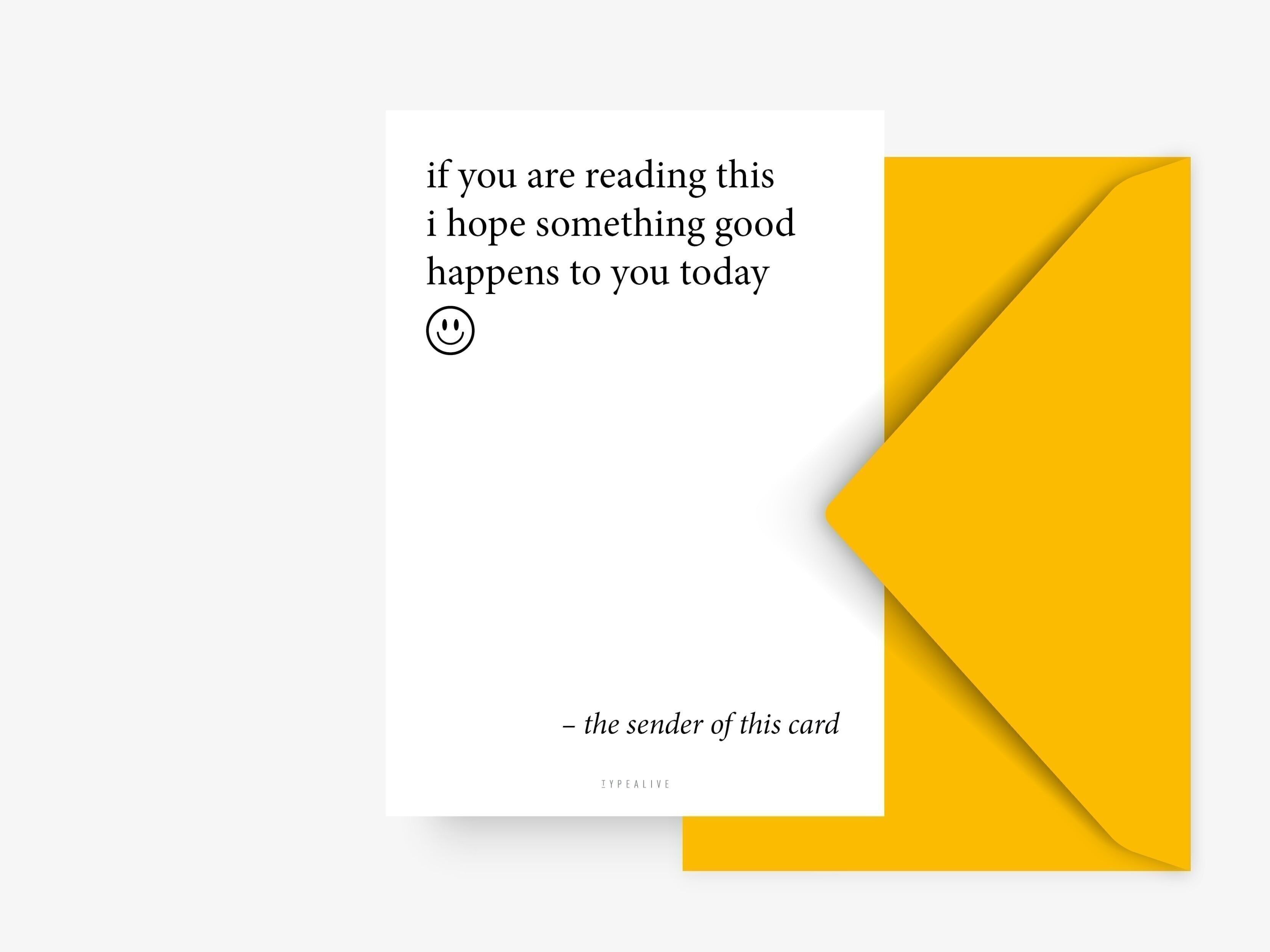 Cartolina / Qualcosa di buono