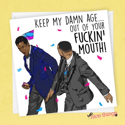 Will Smith Oscars Meme Card | Funny Chris Rock Birthday Card